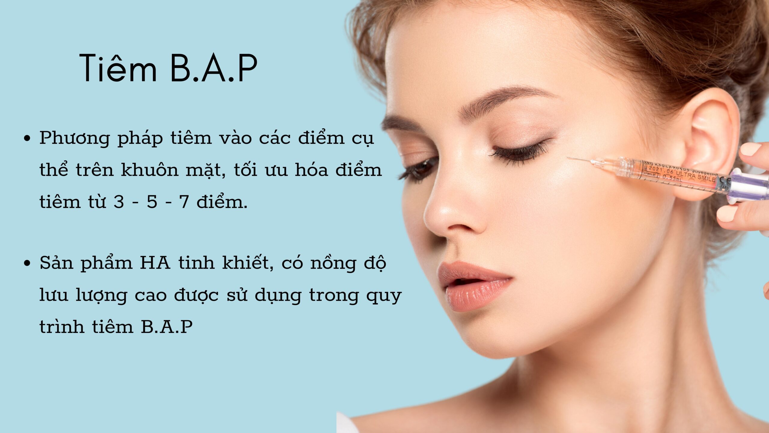 Nâng Cơ, Trẻ Hóa Da Mặt Nhanh, An Toàn Chuẩn Y Khoa HCM 24 Tiêm B.A.P (Bio Aesthetic Points)