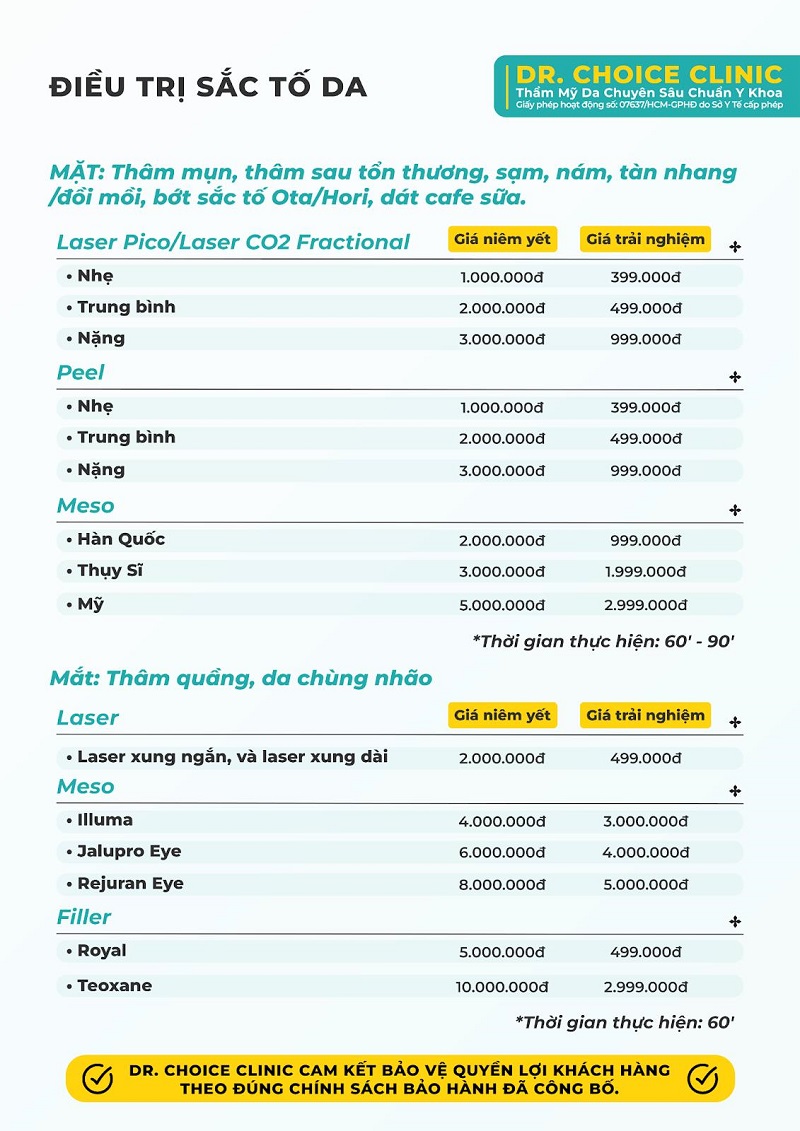 Phòng khám điều trị thâm mặt tại TPHCM chuẩn an toàn 15 bảng giá điều trị thâm mặt