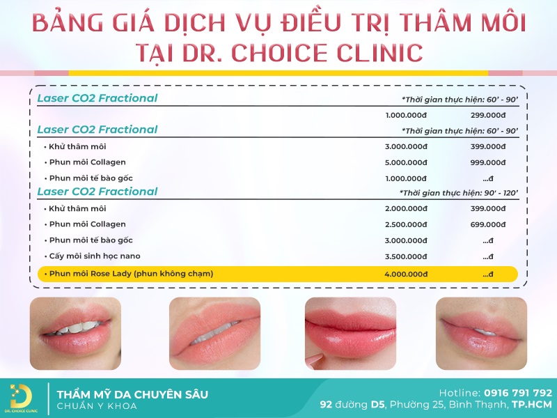 Phòng Khám Điều Trị Thâm Môi Tại HCM Đẹp Tự Nhiên 14 bảng giá trị thâm môi