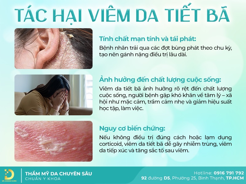 Phòng Khám Điều Trị Viêm Da Tiết Bã Chuẩn Y Khoa Tại HCM 9 Tác hại của viêm da tiết bã