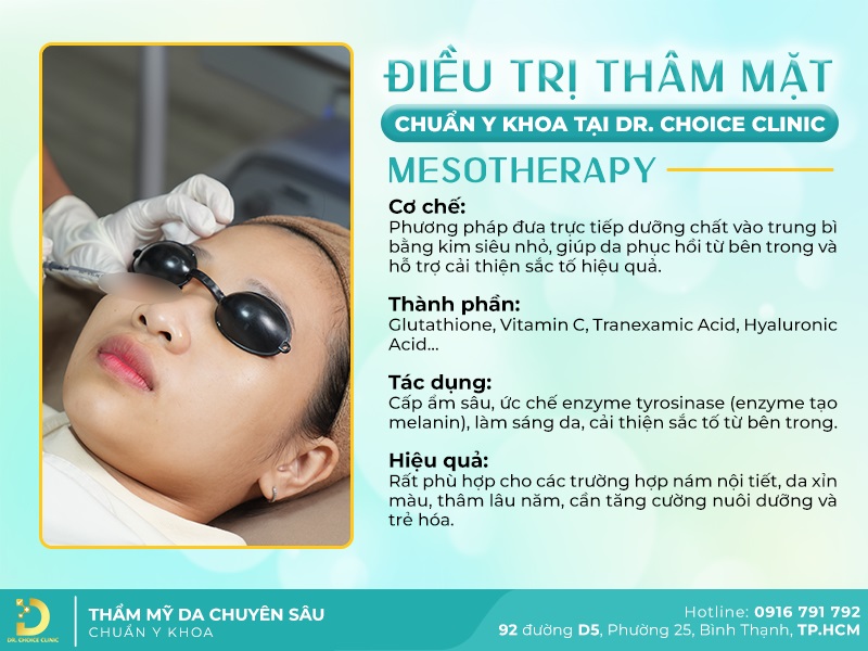 Phòng khám điều trị thâm mặt tại TPHCM chuẩn an toàn 13 Mesotherapy – Tiêm vi điểm tinh chất