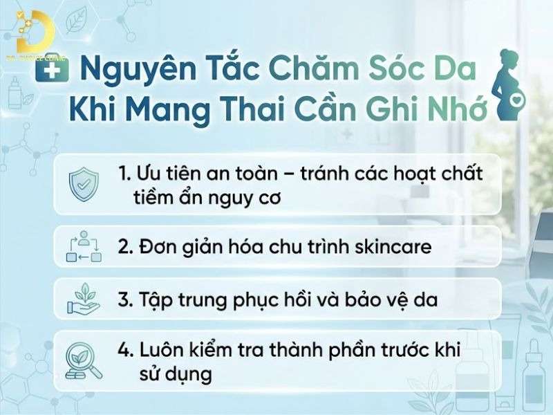 Hướng Dẫn Chăm Sóc Da Khi Mang Thai An Toàn, Hiệu Quả A–Z 8 Chăm sóc da khi mang thai theo nguyên tắc nào?