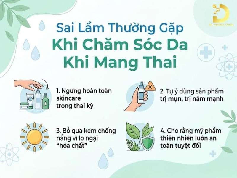 Hướng Dẫn Chăm Sóc Da Khi Mang Thai An Toàn, Hiệu Quả A–Z 11 Sai lầm thường gặp khi chăm sóc da khi mang thai