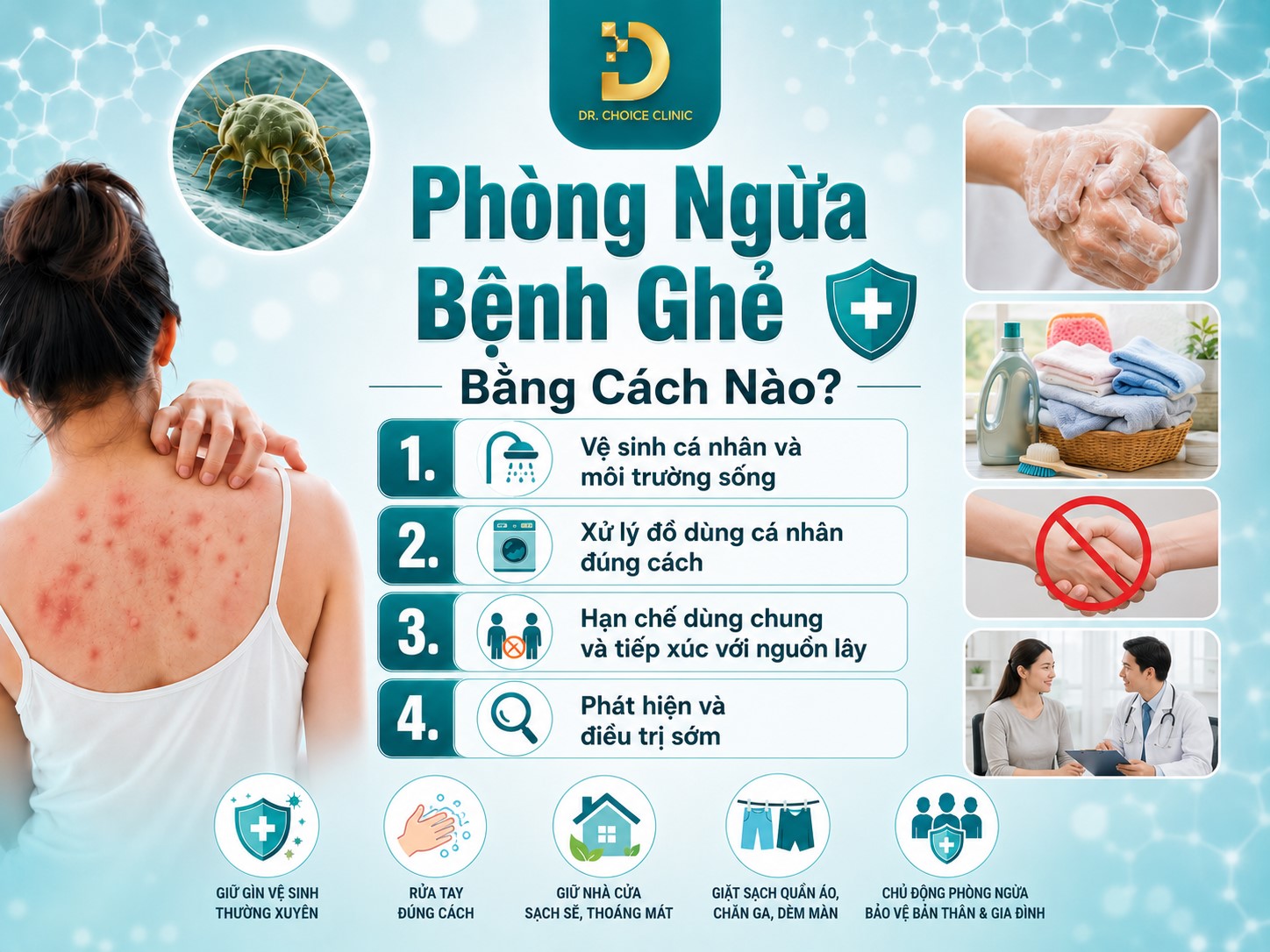 Cái Ghẻ Là Gì? Nguyên Nhân, Triệu Chứng, Cách Điều Trị & Phòng Ngừa 11 Phòng ngừa bệnh ghẻ hiệu quả