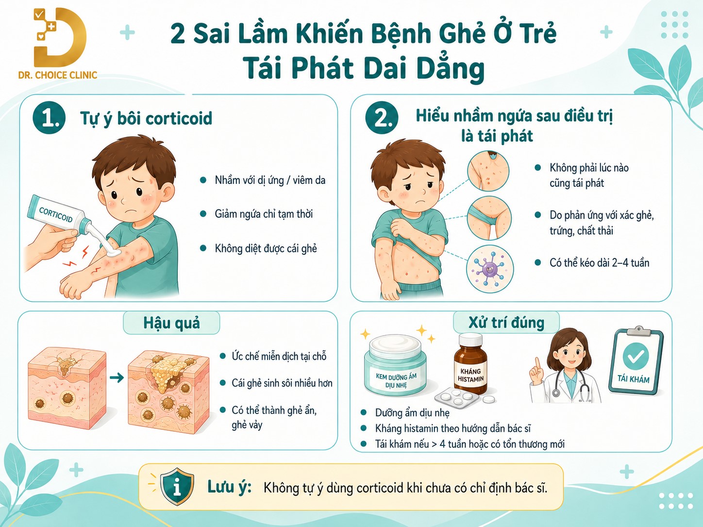Bệnh Ghẻ Ở Trẻ Em: Nguyên Nhân, Triệu Chứng Và Cách Điều Trị 11 Những sai lầm khiến bệnh ghẻ ở trẻ tái phát dai dẳng