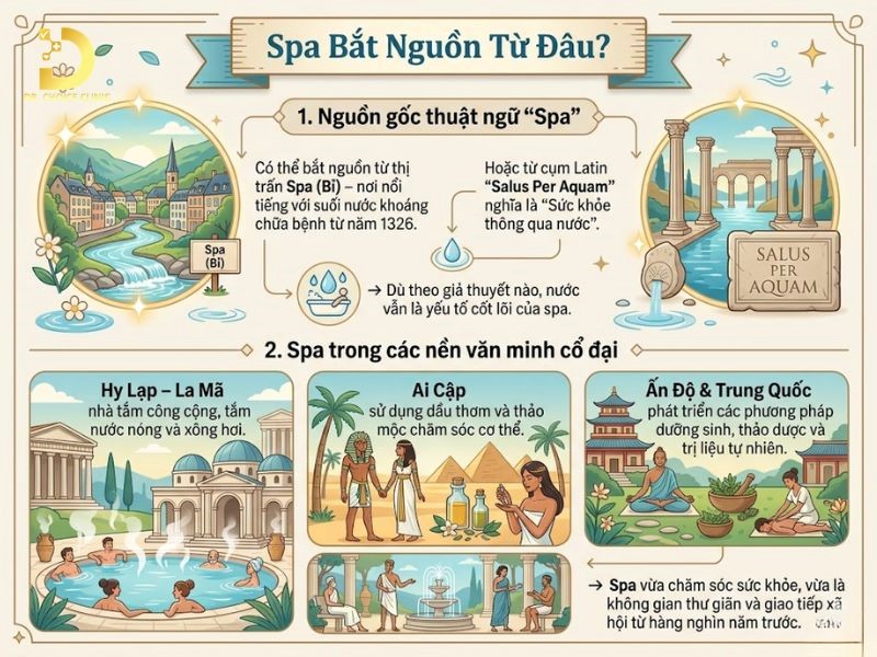 Lịch Sử Ngành Spa Qua Các Thời Kỳ Như Thế Nào? 8 Văn hóa spa thực tế đã xuất hiện từ hàng nghìn năm trước tại nhiều nền văn minh cổ đại.