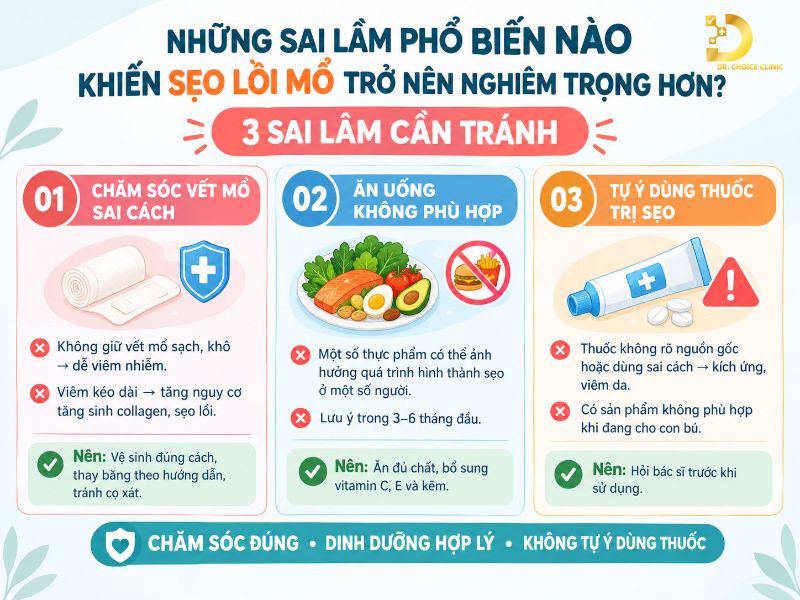 Vết Sẹo Mổ Đẻ Bị Lồi: Nguyên Nhân & Cách Điều Trị Hiệu Quả 12 Sai lầm cần tránh khi điều trị sẹo lồi mổ đẻ