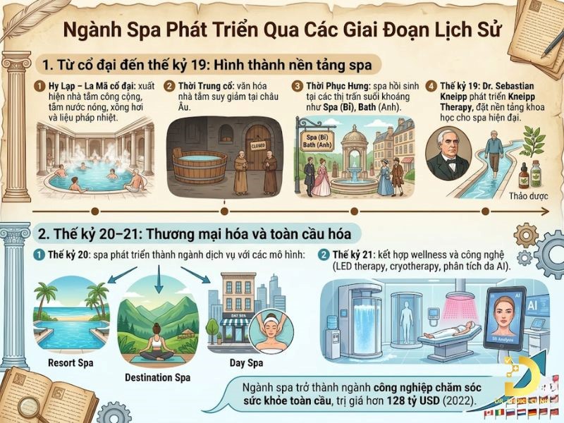 Lịch Sử Ngành Spa Qua Các Thời Kỳ Như Thế Nào? 9 Quá trình phát triển của nghành spa