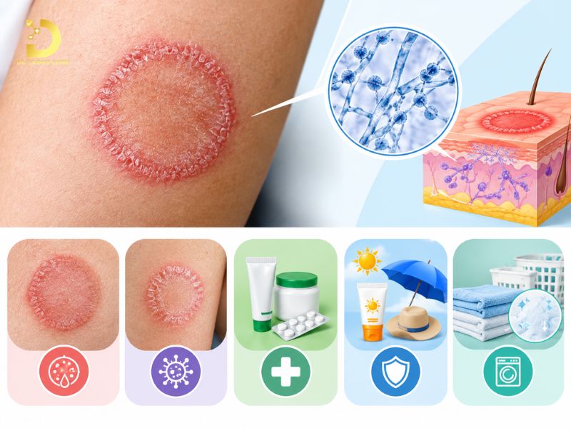 Top 15 Bệnh Ngoài Da Thường Gặp & Cách Phòng Tránh Hiệu Quả 21 Hắc lào (Lác đồng tiền)