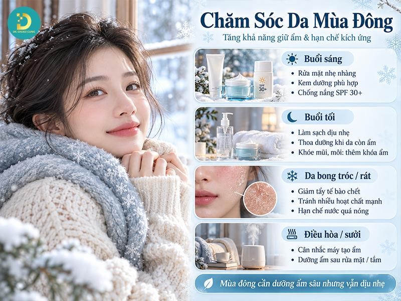 Cách Chăm Sóc Da Khỏe Đẹp Theo Mùa Phù Hợp Cho Mọi Loại Da 13 Chăm sóc da mùa đông: Tăng khả năng giữ ẩm và hạn chế kích ứng