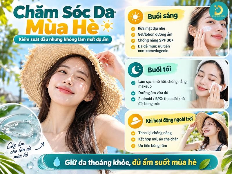 Cách Chăm Sóc Da Khỏe Đẹp Theo Mùa Phù Hợp Cho Mọi Loại Da 11 Chăm sóc da mùa hè: Kiểm soát dầu nhưng không làm mất độ ẩm
