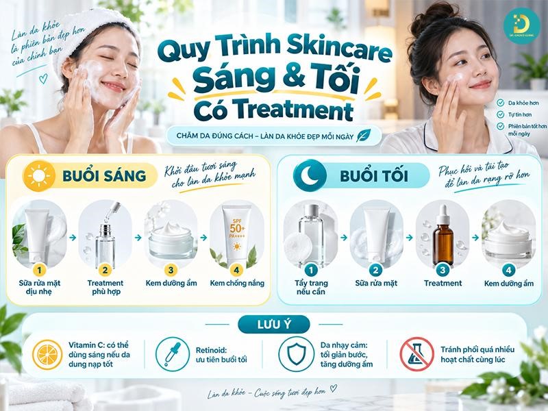 Treatment Là Gì? Các Loại Phổ Biến Và Lưu Ý Sử Dụng Hiệu Quả 18 Xây dựng quy trình skincare sáng và tối có treatment
