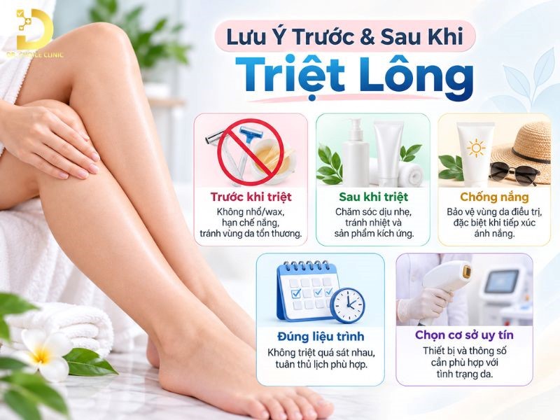 Triệt Lông Là Gì? Lợi Ích, Phương Pháp & Lưu Ý Quan Trọng 17 Lưu ý quan trọng trước và sau khi triệt lông
