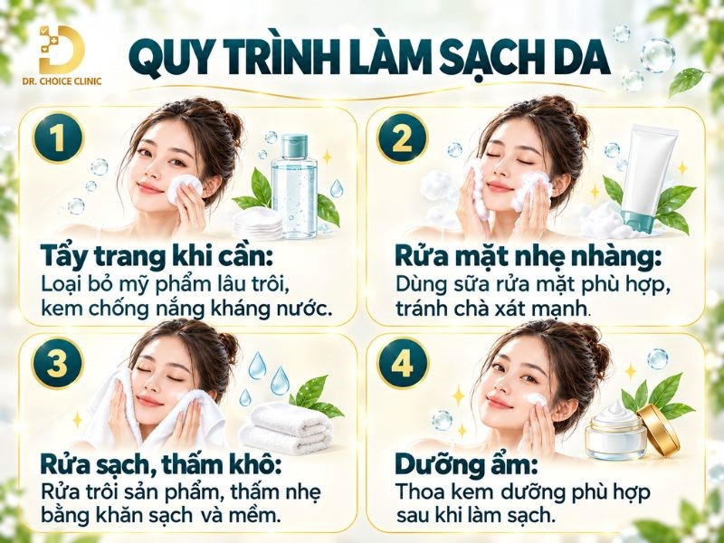 Làm Sạch Da Quan Trọng Như Thế Nào? Hướng Dẫn Từ A-Z 9 Quy trình làm sạch da hiệu quả