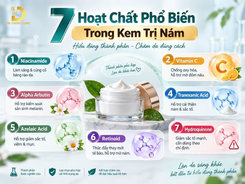 Kem Trị Nám: Ưu Nhược Điểm Và Top Sản Phẩm Nổi Bật 15 Những thành phần thường gặp của kem trị nám